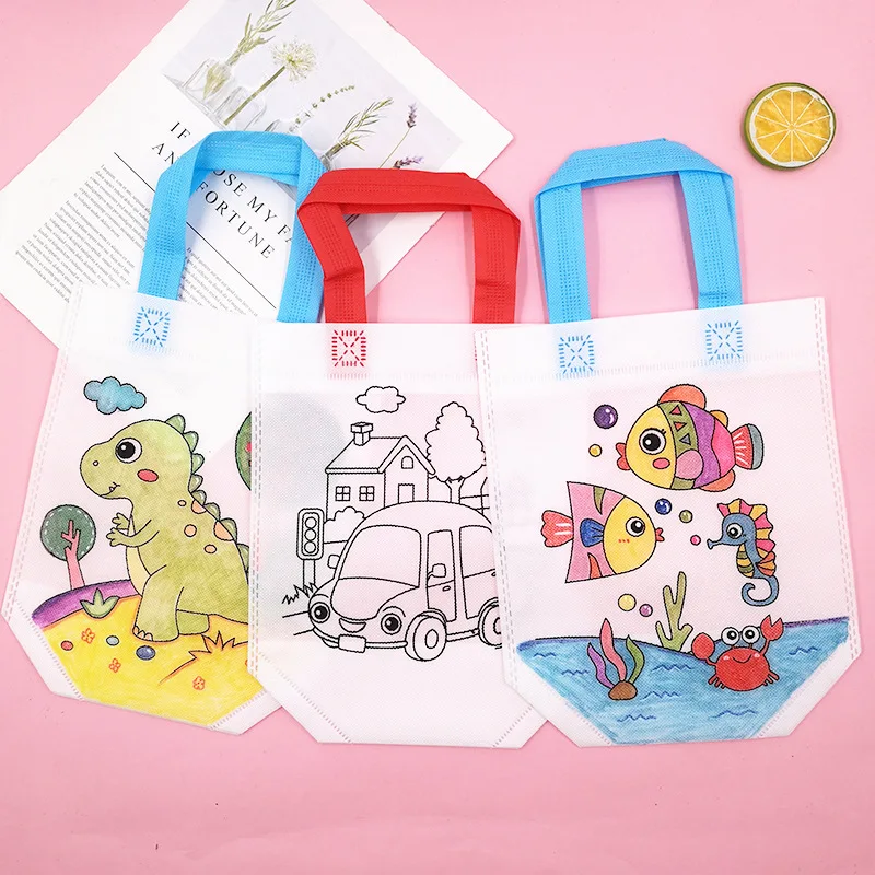 Art Craft Zebra - 24pcs Cute Cartoon Coloring Bags Reusable