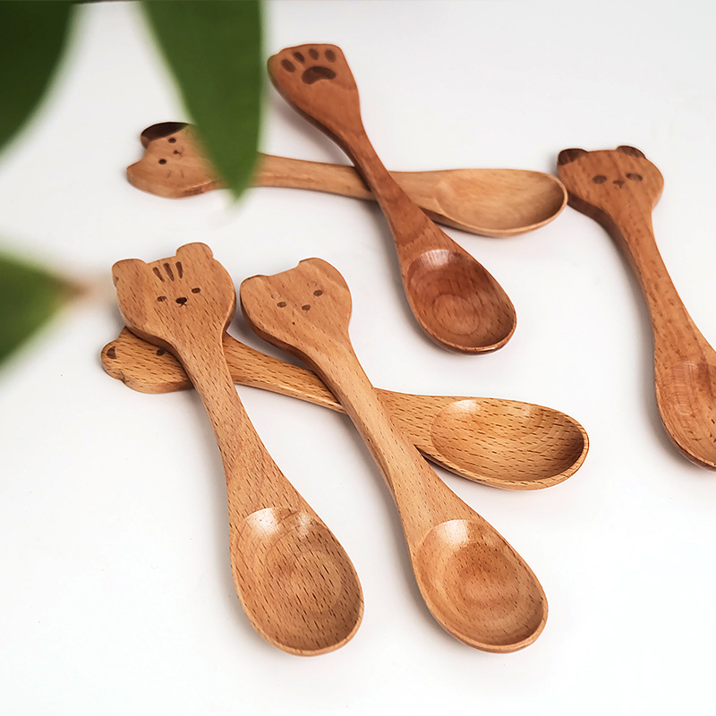 Art Craft Kitchen - Creative Cartoon Small Wooden Spoon Smooth