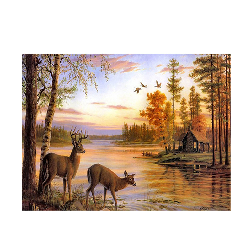 Art And Craft Autumn - Autumn Forest Deer Diamond Painting Kit,