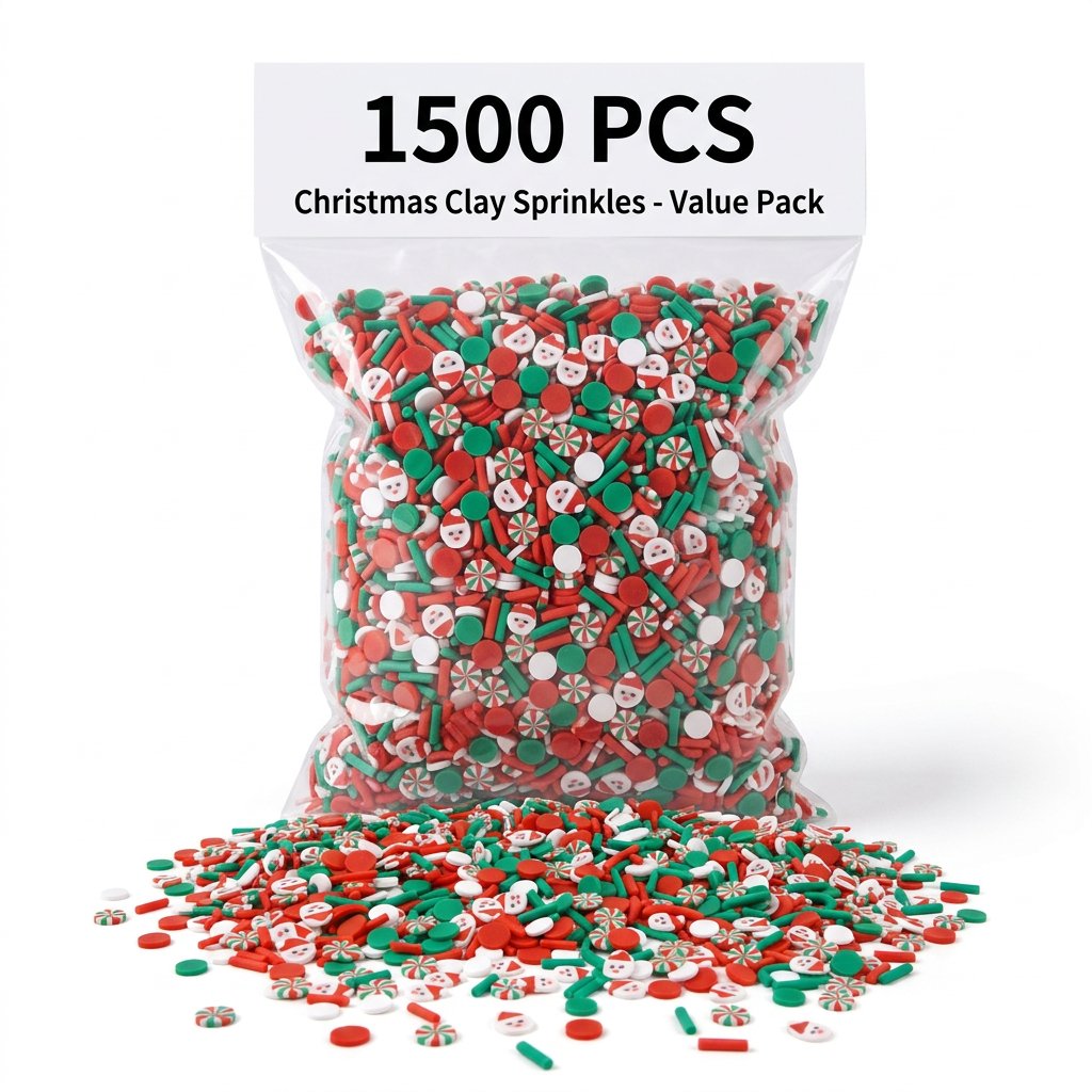 Art Craft Birthday Party - 1500pcs Christmas Clay Sprinkles Santa Candy
