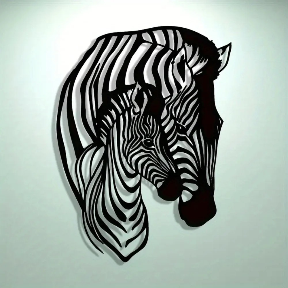 Art Craft Zebra - Brand Zebra Family Metal Wall Art