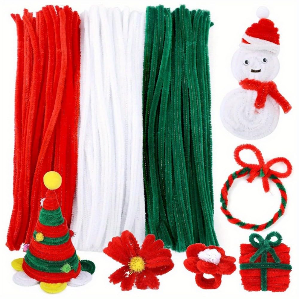 Art Craft Birthday Party - 100-300 Pcs Thick Christmas Red White