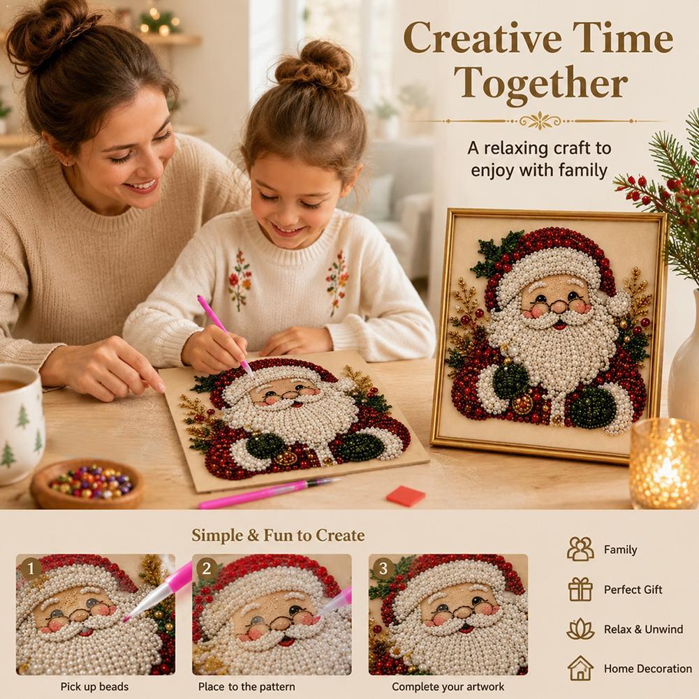 Christmas Santa Claus Pearl Ar - огляд і ціна Art Craft Kids