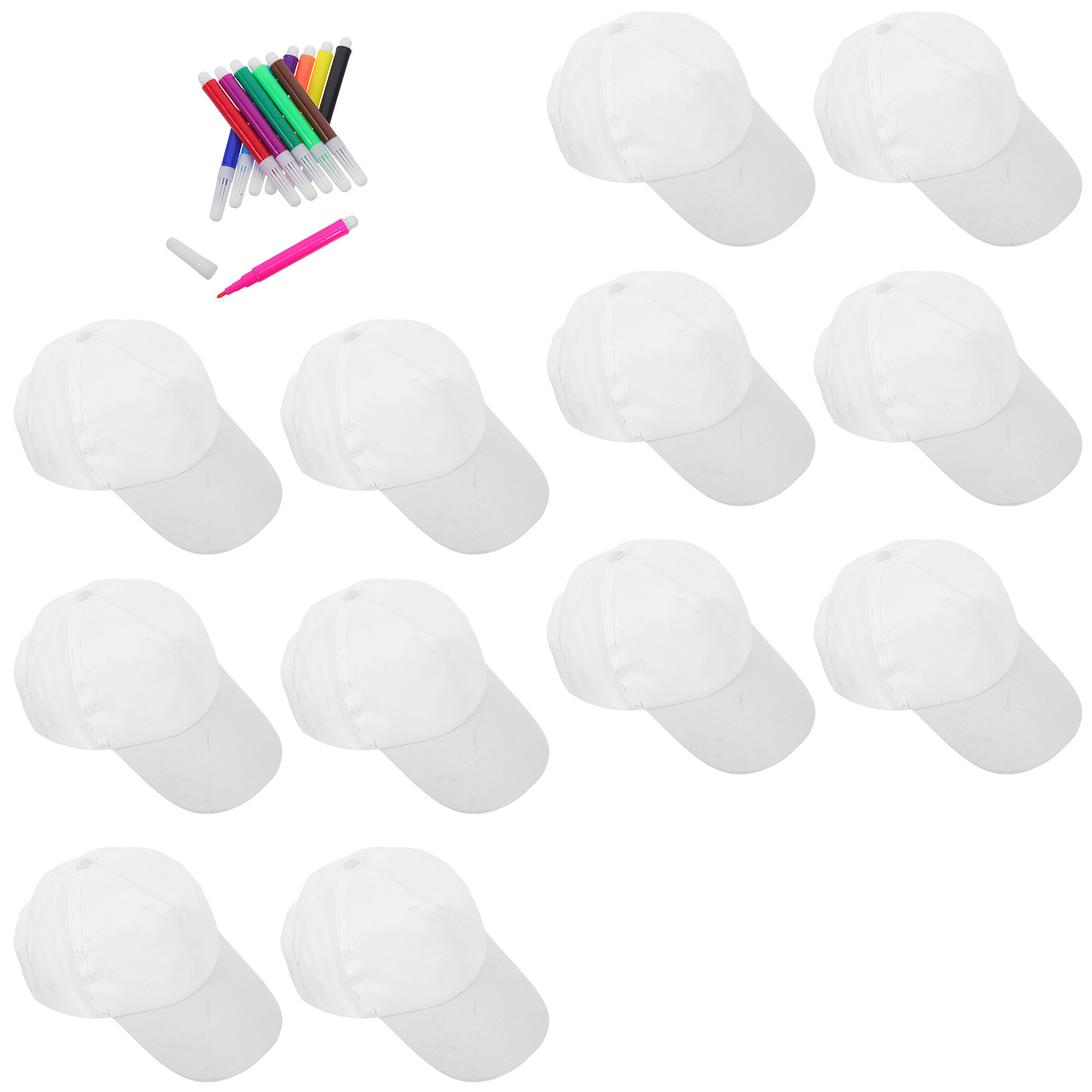 1Set Kids White Baseball Caps  - огляд і ціна Art Craft Birthday Party