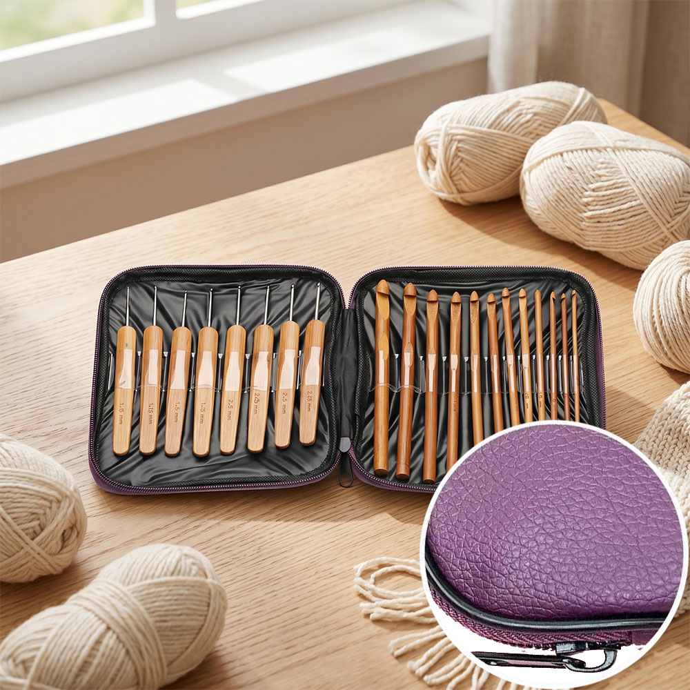 74pcs Bamboo Crochet Hooks Set - огляд і ціна Art Craft Market