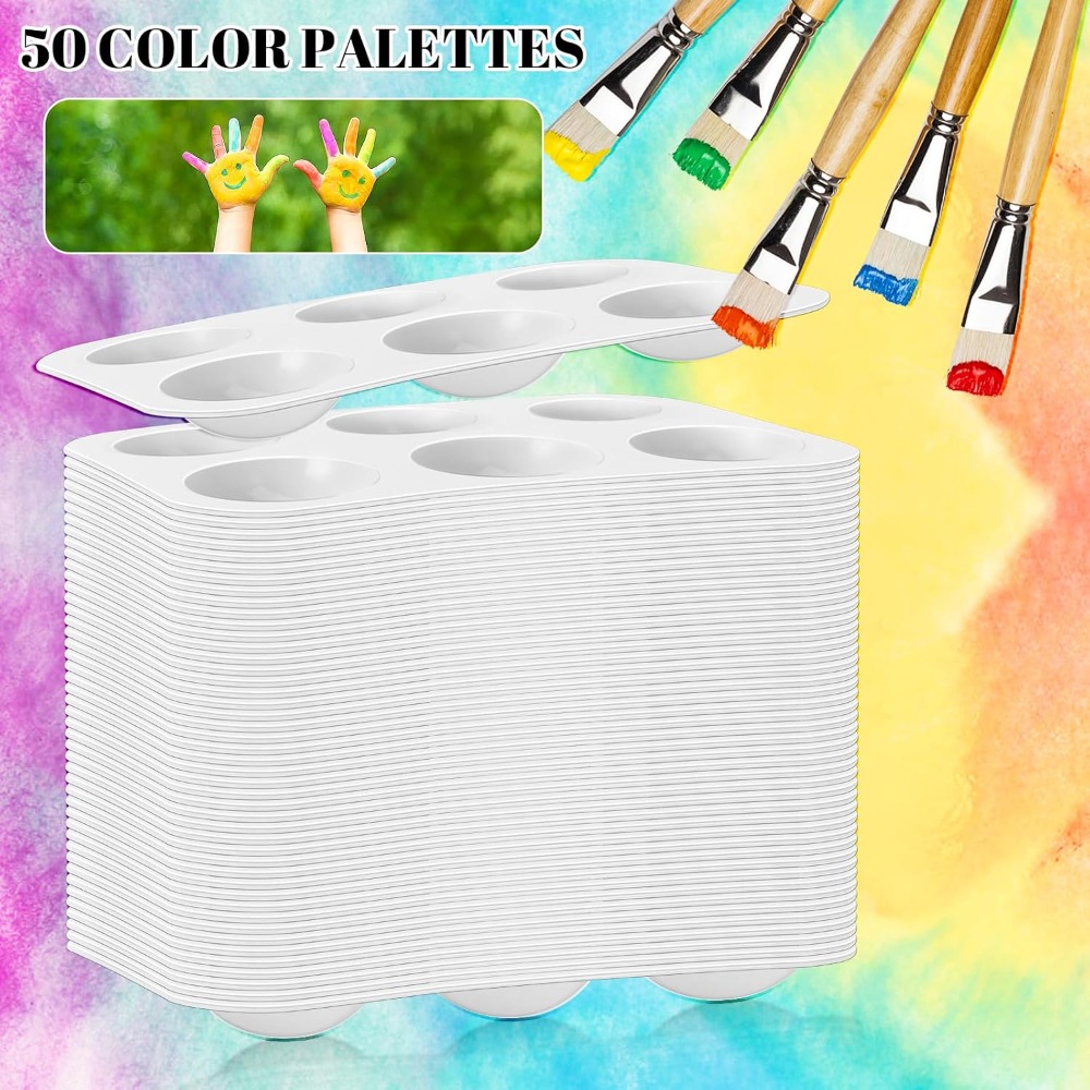 50 Pack 6-Well Plastic Paint P - огляд і ціна Art Craft Class