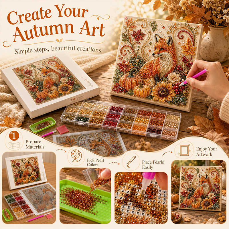 Autumn Painting Pearl Art DIY  - огляд і ціна Art And Craft Autumn