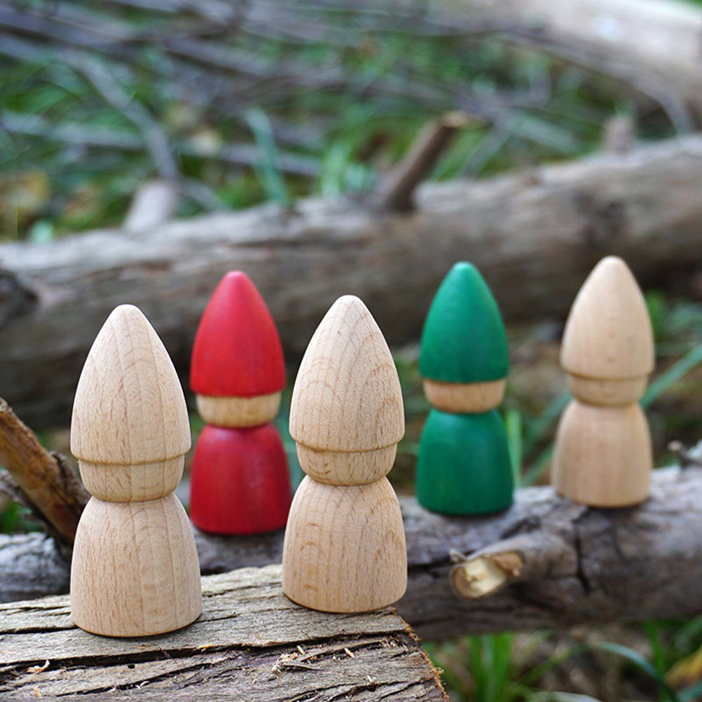 6Pcs Wooden Peg People Unpaint - огляд і ціна Art Craft Kit