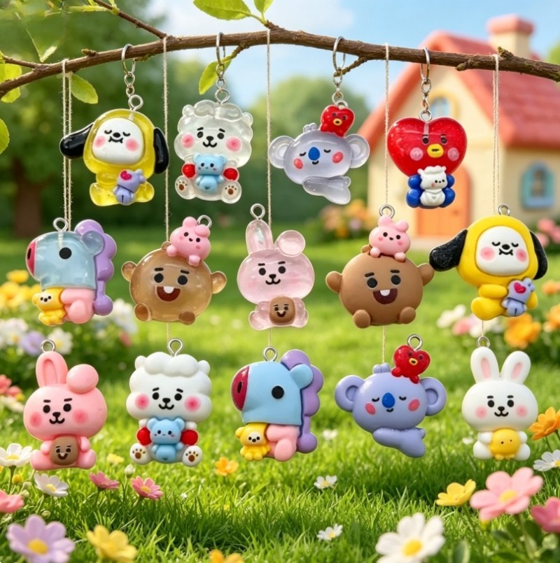 7pcs BT21 Resin Cartoon Charm  - огляд і ціна Art Craft Market