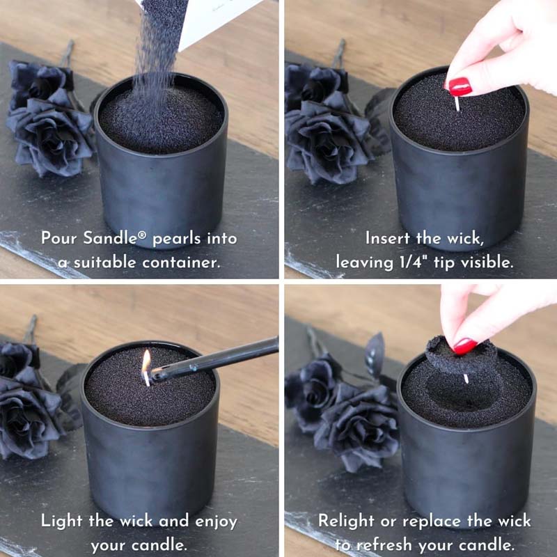 Black Candle Sand with Wick, 2 - огляд і ціна Candle Making Wax
