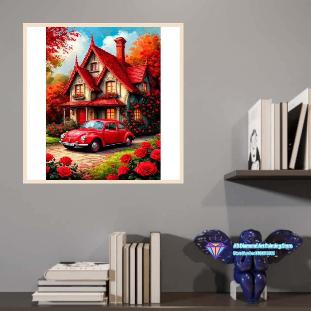 Red House Car Rose Autumn Art  - огляд і ціна Art And Craft Autumn